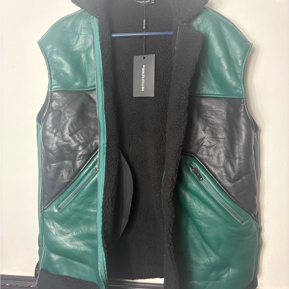 PrettyLittleThing Green and Black Vest